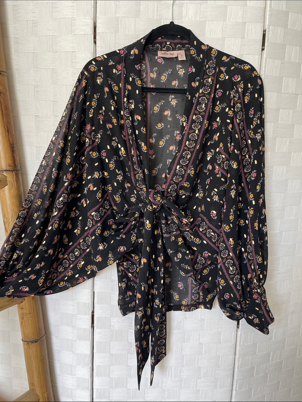 Willow Root Chiffon Metallic Wide Kimono Top✨ - Picture 7 of 12